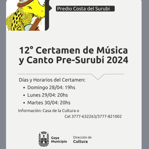 12º EDICIÓN CERTAMEN DE MÚSICA Y CANTO PRE SURUBÍ 2024